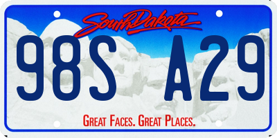 SD license plate 98SA29