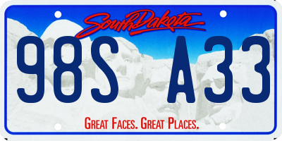 SD license plate 98SA33