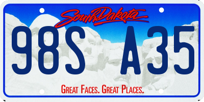 SD license plate 98SA35