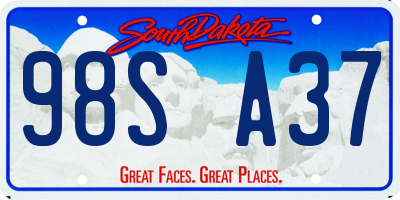 SD license plate 98SA37