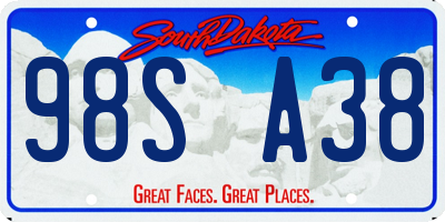 SD license plate 98SA38