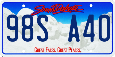 SD license plate 98SA40