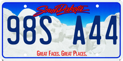 SD license plate 98SA44