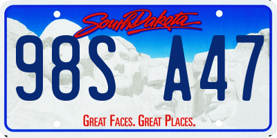 SD license plate 98SA47