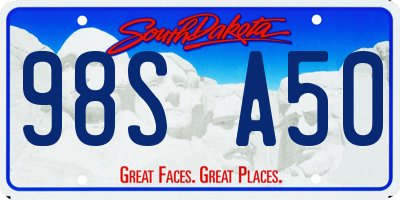 SD license plate 98SA50
