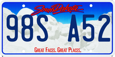 SD license plate 98SA52