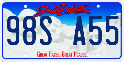 SD license plate 98SA55