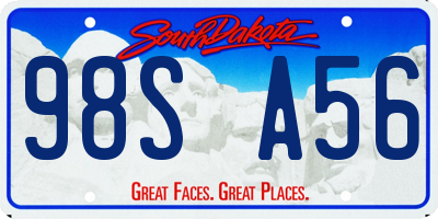 SD license plate 98SA56