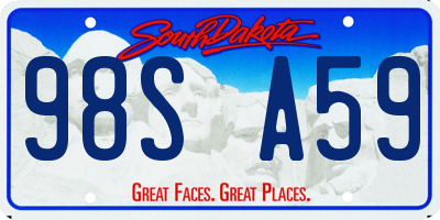 SD license plate 98SA59
