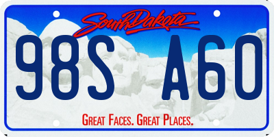SD license plate 98SA60