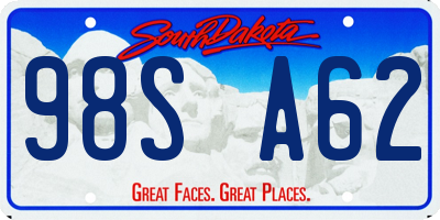 SD license plate 98SA62