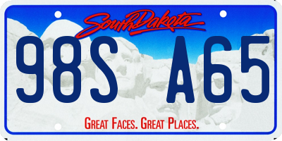 SD license plate 98SA65