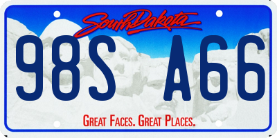 SD license plate 98SA66