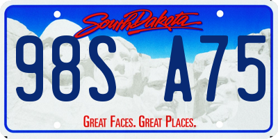 SD license plate 98SA75