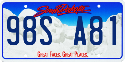 SD license plate 98SA81