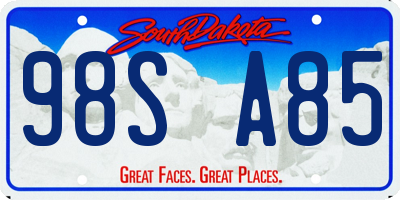 SD license plate 98SA85