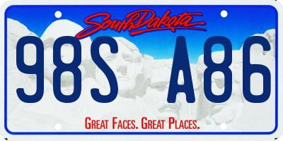 SD license plate 98SA86