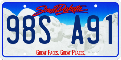 SD license plate 98SA91