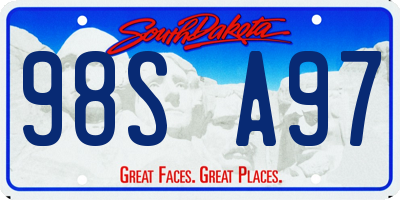 SD license plate 98SA97