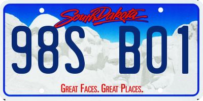 SD license plate 98SB01