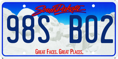 SD license plate 98SB02