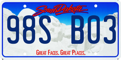 SD license plate 98SB03