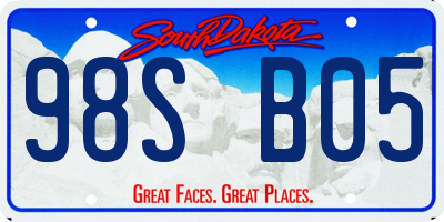 SD license plate 98SB05