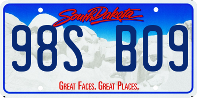 SD license plate 98SB09