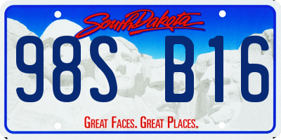 SD license plate 98SB16