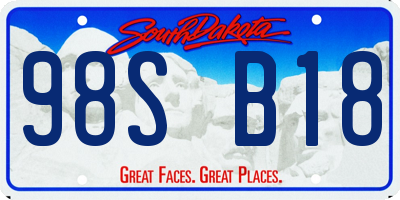 SD license plate 98SB18