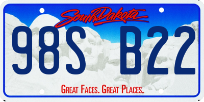 SD license plate 98SB22
