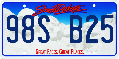 SD license plate 98SB25