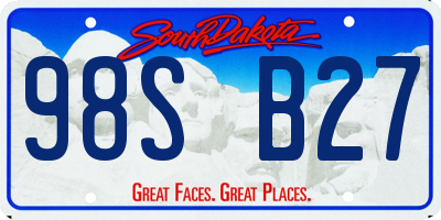 SD license plate 98SB27