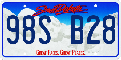 SD license plate 98SB28