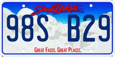 SD license plate 98SB29