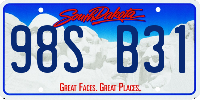 SD license plate 98SB31