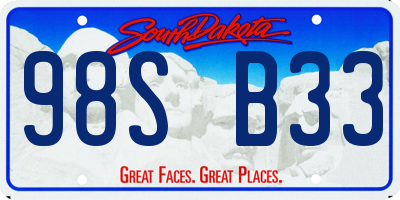 SD license plate 98SB33