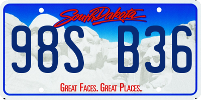 SD license plate 98SB36