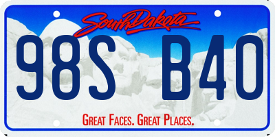 SD license plate 98SB40