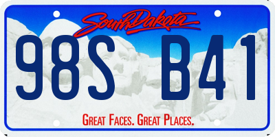 SD license plate 98SB41