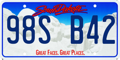 SD license plate 98SB42