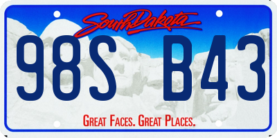 SD license plate 98SB43