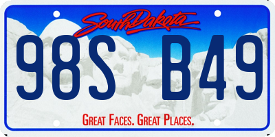 SD license plate 98SB49