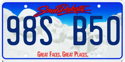 SD license plate 98SB50