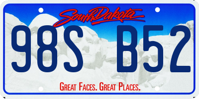 SD license plate 98SB52