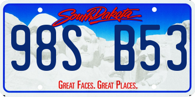 SD license plate 98SB53