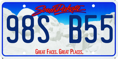 SD license plate 98SB55