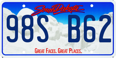 SD license plate 98SB62
