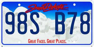 SD license plate 98SB78