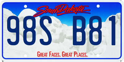 SD license plate 98SB81